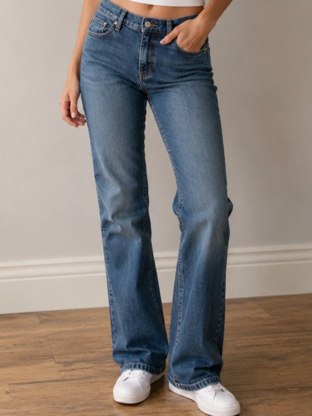 JW & Co Donna Style 4W Bootcut Jeans Size 29 Stretch Mid Rise Blue Denim